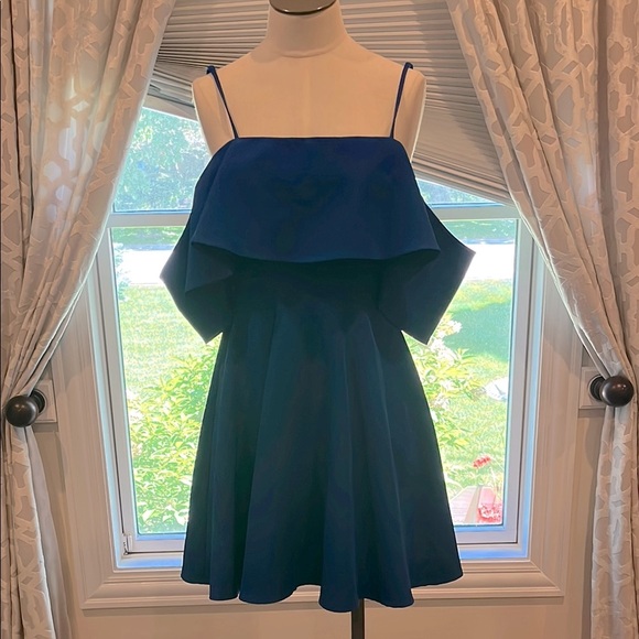 Lulus XS Elegant Blue Off-Shoulder Dress - Picture 2 of 2